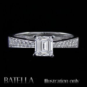 EGL Certified 1.17 Carat H/VS2/VG Emerald Diamond Engagement Ring 14k White Gold