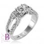 .82 Ct G/SI1 EX Set In Pave Natural Round Diamond Engagement Ring 18K White Gold