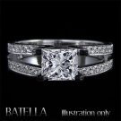 EGL Certified 1.46 Ct I I1 Princess Round Diamond Engagement Ring 14k White Gold
