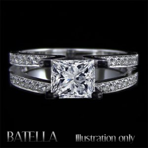 EGL Certified 1.46 Ct I I1 Princess Round Diamond Engagement Ring 14k White Gold