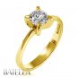1.04 Ct H/SI2 Flower Round Cut Diamond Solitaire Engagement Ring 18k Yellow Gold