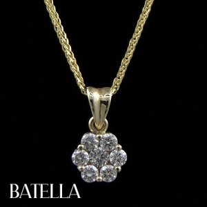 .44 Ct E-F VVS2 Natural Round Diamonds Pendant & Necklace 14k Yellow Gold Women