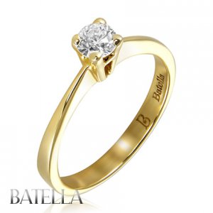 .32 Ct I/VS1 EX Round Natural Diamond Solitaire Engagement Ring 18k Yellow Gold