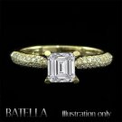 EGL Certified 1.09 Ct H/VS2/VG Emerald Diamond Engagement Ring 18k Yellow Gold