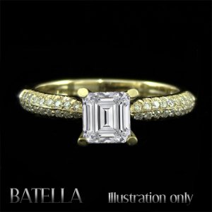 EGL Certified 1.09 Ct H/VS2/VG Emerald Diamond Engagement Ring 18k Yellow Gold