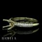 EGL Certified 1.09 Ct H/VS2 Emerald Pave Diamond Engagement Ring 14k Yellow Gold