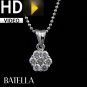 .44 Ct E-F VVS2 Natural Round Diamonds Pendant & Necklace 14k White Gold Women's
