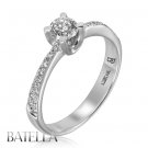 0.53 Ct E/VS1 EX Natural Round Cut Diamond Engagement Ring 14k White Gold Ladies
