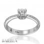 0.53 Ct E/VS1 EX Natural Round Cut Diamond Engagement Ring 14k White Gold Ladies