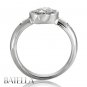 0.92 Carat F/SI2 EX Round Diamond Engagement Ring 18k White Gold Halo Setting