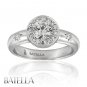 0.92 Carat F/SI2 EX Round Diamond Engagement Ring 18k White Gold Halo Setting