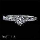 Certified 0.70 Carats D/VS2 Diamond Engagement Ring 14K White Gold Womens