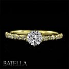 Certified 0.70 Ctw D/VS2 Natural Round Diamond Engagement Ring 18K Y Gold Women