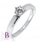 0.28 Ct G/VVS2 EX Genuine Round Diamond Solitaire Engagement Ring 18k White Gold