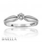 0.18 Ct H/SI1 EX Natural Round Diamond Solitaire Engagement Ring 18k White Gold