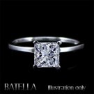 GIA Certify 1.03 Ct F SI2 Princess Diamond Solitaire Engagement Ring White Gold