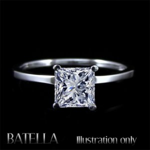 GIA Certify 1.03 Ct F SI2 Princess Diamond Solitaire Engagement Ring White Gold