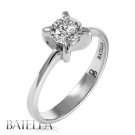 0.70 Ct F/SI2 EX Natural Round Diamond Solitaire Engagement Ring 18k White Gold