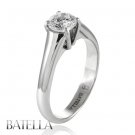 0.70 Ct I/SI2 EX Natural Round Diamond Solitaire Engagement Ring 18k White Gold