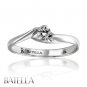 0.13 Ct F/VS2 EX Genuine Round Diamond Solitaire Engagement Ring 18k White Gold