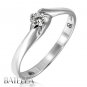 0.13 Ct F/VS2 EX Genuine Round Diamond Solitaire Engagement Ring 18k White Gold