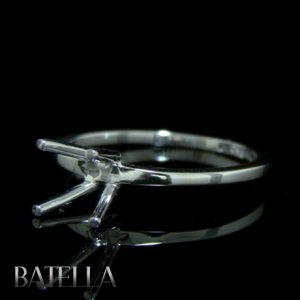 Solitaire Setting Mounting Model Diamond Engagement Ring 18k White Solid Gold