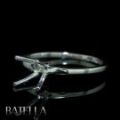 Solitaire Setting Mounting Model Diamond Engagement Ring 14k White Solid Gold