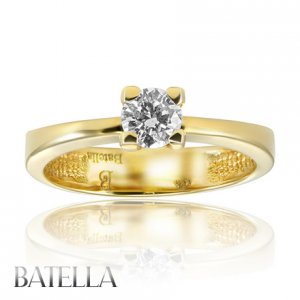 .42 Ct I/SI1 Natural Round Cut Diamond Solitaire Engagement Ring 18k Yellow Gold