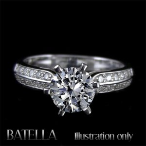 EGL Certified 1.29 Carat H/SI1 Round Pave Diamond Engagement Ring 18k Solid Gold