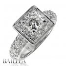 EGL Certified 2.14 Ct F/SI Radiant Diamond Halo Setting Engagement Ring 14k Gold