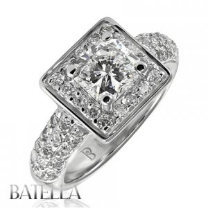 EGL Certified 2.14 Ct F/SI Radiant Diamond Halo Setting Engagement Ring 14k Gold