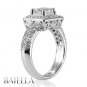 EGL Certified 2.14 Ct F/SI Radiant Diamond Halo Setting Engagement Ring 14k Gold