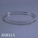 0.65 Ct E-F/VVS1-VVS2 EX Cut Round Diamonds Bangle Bracelet 14 White Gold Ladies