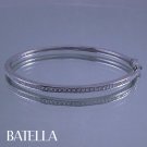 1.05 Ct D-E/VVS1-VVS2 EX Cut Round Diamonds Bangle Bracelet 14 White Gold Ladies