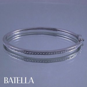 1.05 Ct D-E/VVS1-VVS2 EX Cut Round Diamonds Bangle Bracelet 14 White Gold Ladies