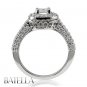 0.84 Ct D/VS2 Natural Oval & Pave Round Diamonds Engagement Ring 18k White Gold