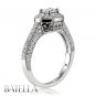 0.84 Ct D/VS2 Natural Oval & Pave Round Diamonds Engagement Ring 18k White Gold