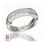 0.84 Ct F-G/VS2-SI1 Invisible Princess Diamonds Wedding Band Ring 14k White Gold