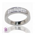 0.54 Ct F-G/VS2-SI1 Invisible Princess Diamonds Wedding Band Ring 14k White Gold