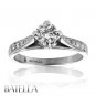 0.55 Ct F/SI2 EX Natural Round Brilliant Diamonds Engagement Ring 18k White Gold