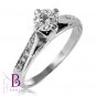 0.55 Ct F/SI2 EX Natural Round Brilliant Diamonds Engagement Ring 18k White Gold