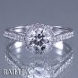 EGL Certified 1.43 Ct H SI1 Round Diamonds Engagement Ring 18k White Gold Halo