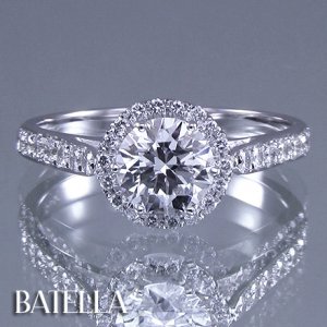 EGL Certified 1.40 Ct F SI2 Round Diamonds Engagement Ring 18k White Gold Halo