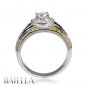 1.33 Ct F/SI2 & Fancy Yellow Round Diamond Engagement Ring White & Yellow Gold