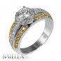 1.33 Ct F/SI2 & Fancy Yellow Round Diamond Engagement Ring White & Yellow Gold