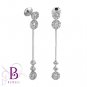 1.37 Ct E-F/VS2 SI1 Ex Natural Round Diamonds Drop Earrings 18k White Gold Alpha