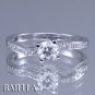 Classic Certified .51 Ct E VS2 Round Cut Diamonds Engagement Ring 14k White Gold