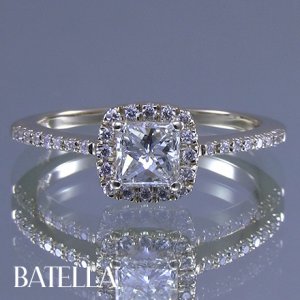 Certified .53 Ct F SI1 Princess & Round Diamonds Engagement Ring 14k Yellow Gold