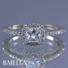 Certified .52 Ct G VS2 Princess & Round Diamonds Engagement Ring 14k Yellow Gold