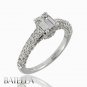 EGL Certified 1.69 Ct H/VS2 Emerald Pave Diamond Engagement Ring 18k White Gold